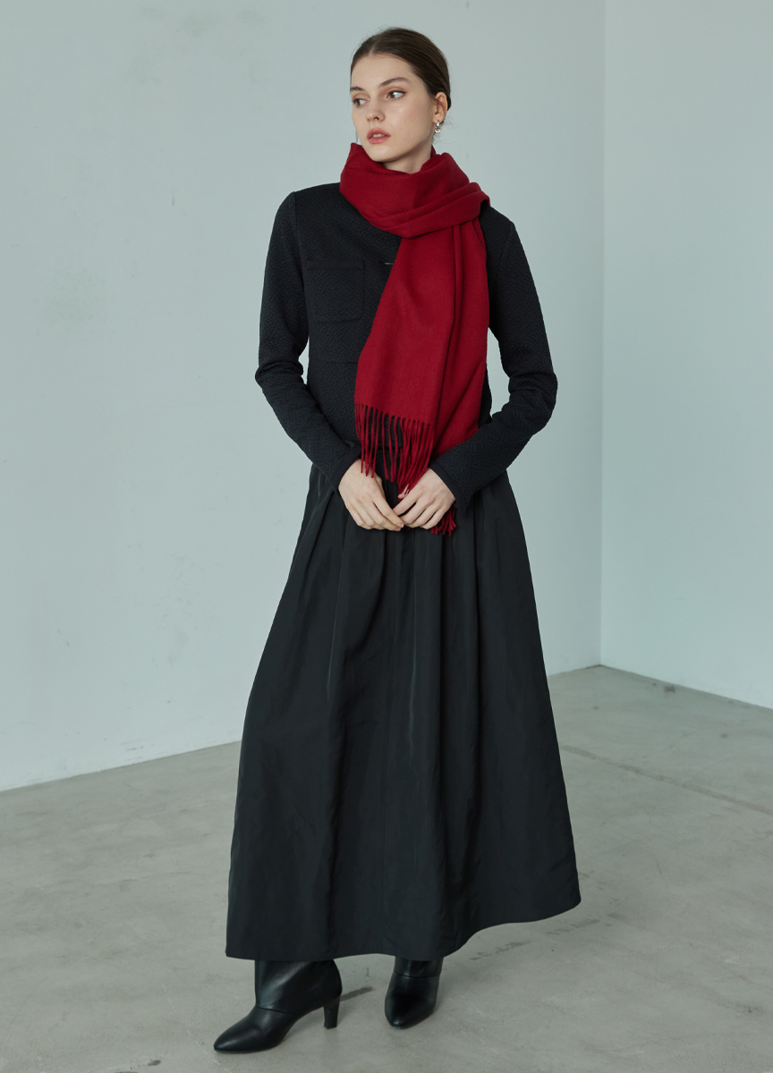 質感寬版純喀什米爾圍巾